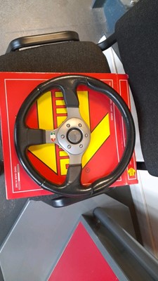 Lot 96 - COBRA SEAT , PAIR OF SPARCO HARNESSES AND A MOMO STEERING WHEEL