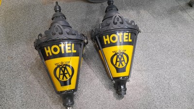 Lot 101 - PAIR OF AA HOTEL LAMP TOPS
