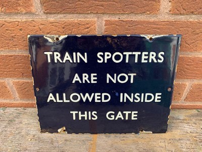 Lot 227 - RAILWAY TRAIN SPOTTER ENAMEL SIGN