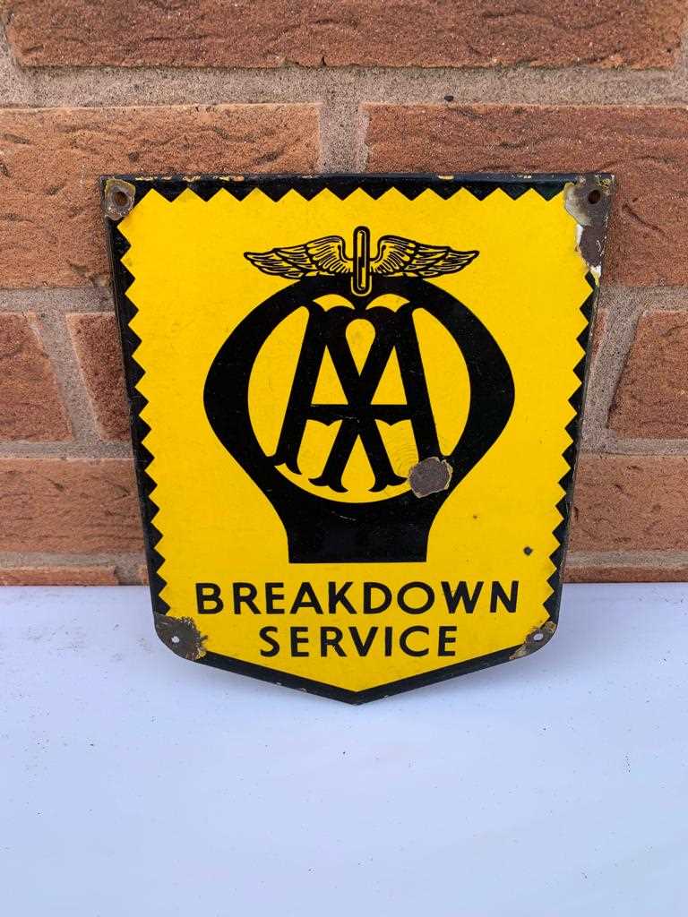 Lot 283 - AA ENAMEL SIGN