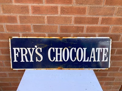 Lot 391 - FRYS CHOCOLATE ENAMEL SIGN