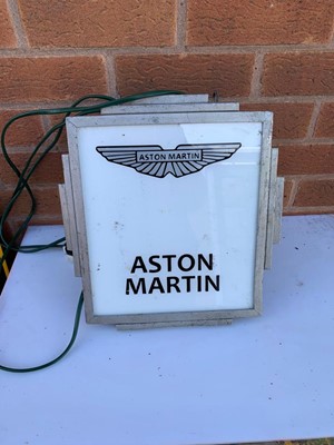 Lot 195 - ASTON MARTIN DOUBLE SIDED LIGHT UP SIGN