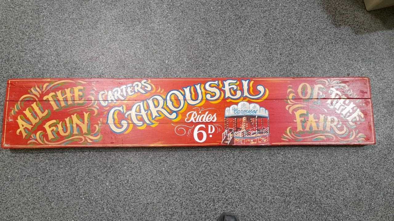 Lot 136 - ALL THE FUN OF THE FAIR, CARTERS CAROUSEL PAINTED ON WOOD