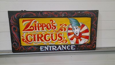 Lot 141 - ZIPPO CIRCUS ENTRANCE PAINTED ON WOOD