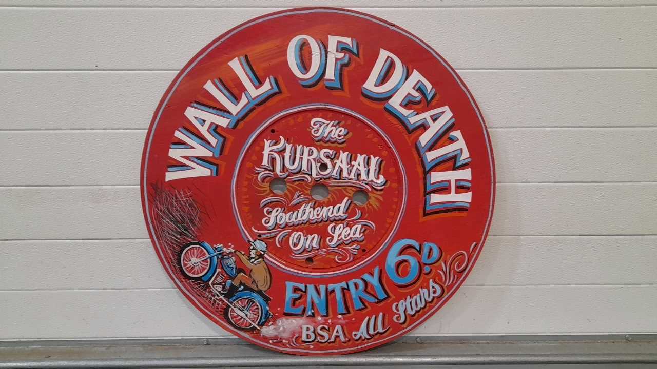 Lot 142 - WALL OF DEATH THE KUSAAL SOUTHEND - ON - SEA PAINTED ON WOOD