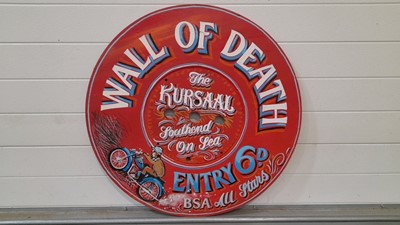 Lot 142 - WALL OF DEATH THE KUSAAL SOUTHEND - ON - SEA PAINTED ON WOOD