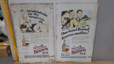 Lot 223 - 2X TIN SIGNS NEWCASTLE BROWN ALE