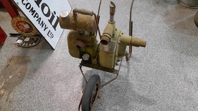 Lot 13 - PEGSON-MARLON WATER PUMP WITH JAP ENGINE AS FOUND ENGINE TURNS OVER