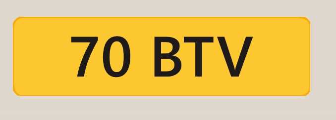Lot 57 - REGISTRATION - 70 BTV