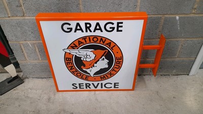 Lot 295 - NATIONAL BENZOLE GARAGE SERVICE SIGN DOUBLE SIDED