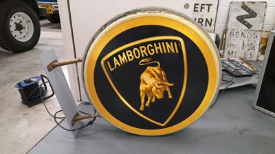 Lot 503 - ROUND LAMBORGHINI LIGHT UP SIGN