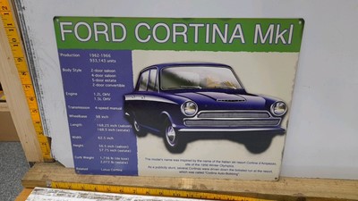 Lot 699 - FORD CORTINA TIN SIGN