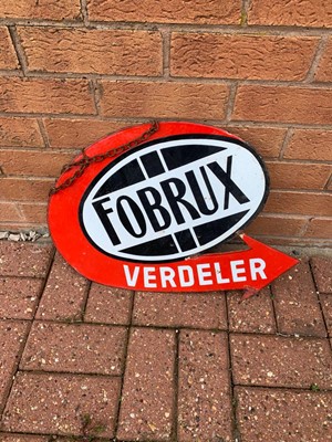 Lot 323 - FORBRUX DOUBLE SIDED ENAMEL SIGN