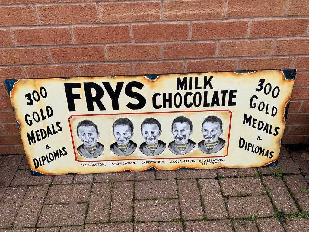 Lot 327 - FRY'S MILK  CHOCOLATE SIGN ON BOARD