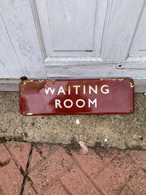 Lot 511 - WAITING ROOM ENAMEL SIGN