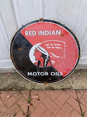 Lot 519 - RED INDIAN MOTOR OIL SIGN