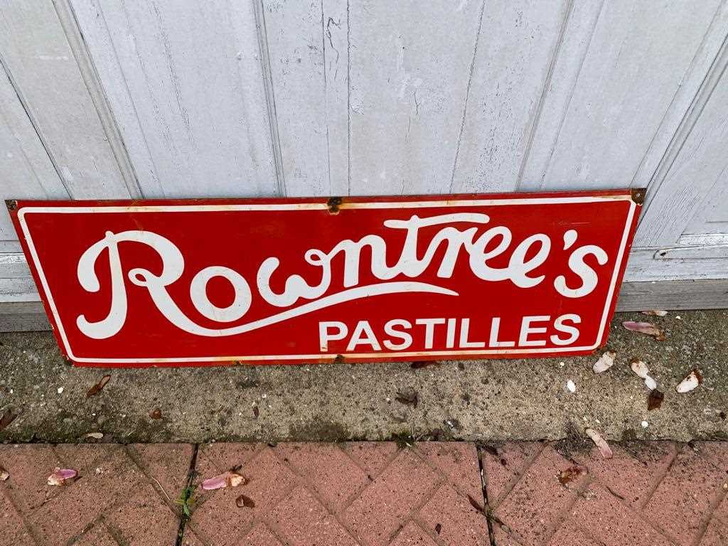 Lot 523 - ROWNTREES PASTILLES ENAMEL SIGN