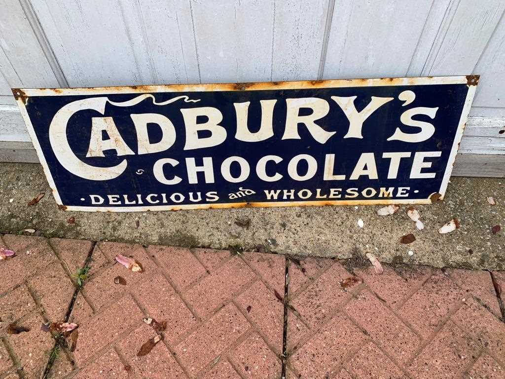 Lot 527 - CADBURY'S CHOCOLATE ENAMEL SIGN