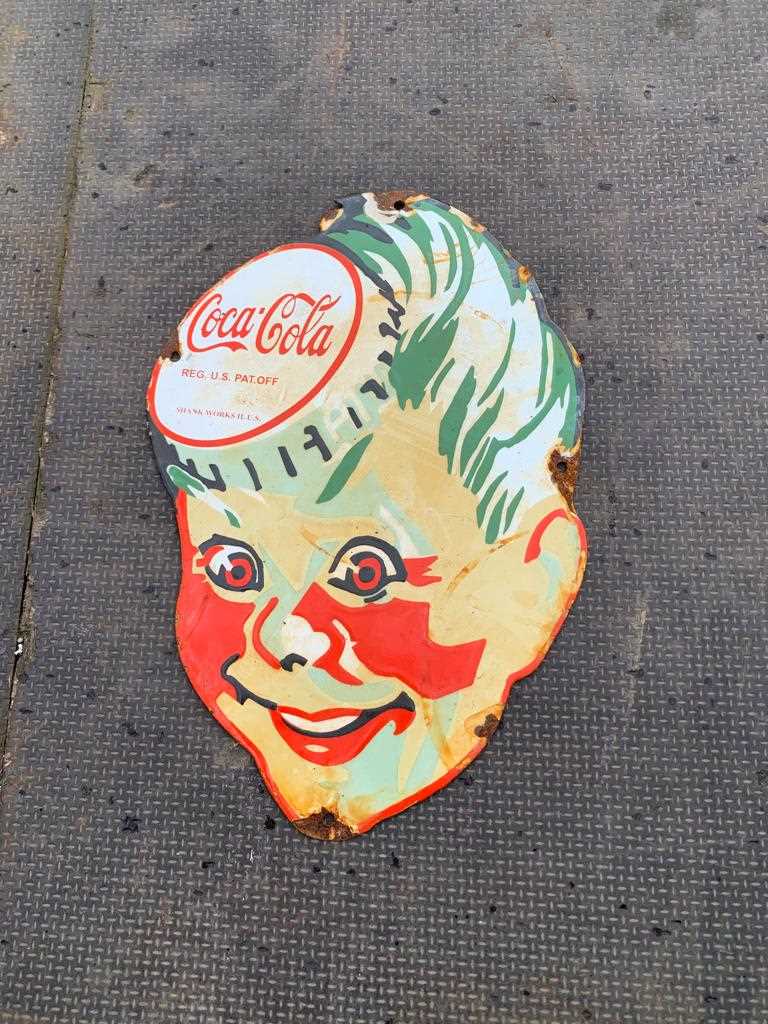 Cola Boy Lot 551 - COCA COLA BOY FACE SIGN
