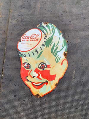 Lot 551 - COCA COLA BOY FACE SIGN