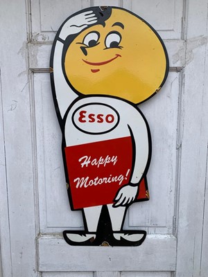 Lot 435 - MR DRIP ESSO HAPPY MOTORING ENAMEL  SIGN