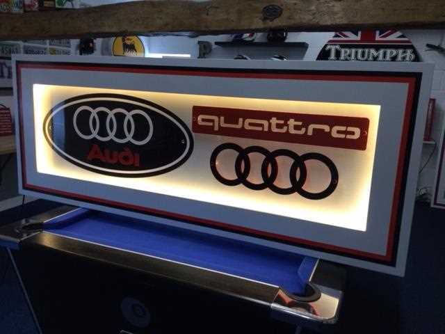Lot 265 - LARGE ILLUMINATED AUDI QUATTRO SIGN
