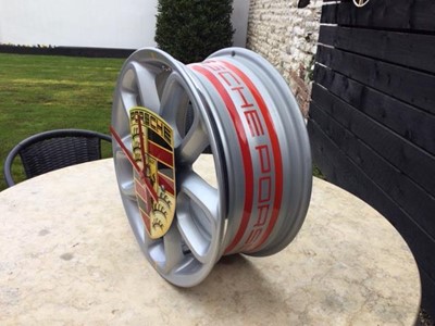 Lot 273 - PORSCHE ALLOY WHEEL CLOCK