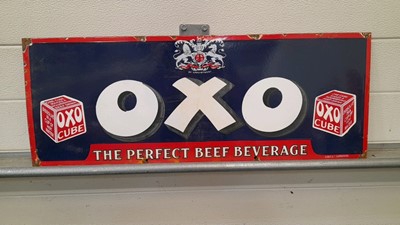 Lot 587 - OXO THE PERFECT BEEF BEVERAGE ENAMEL SIGN