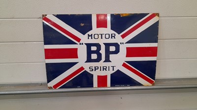 Lot 599 - BP MOTOR SPIRIT ENAMEL SIGN