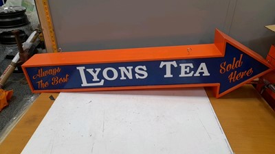 Lot 603 - SOLD HERE LYONS TEA DOUBLE SIDED ARROW