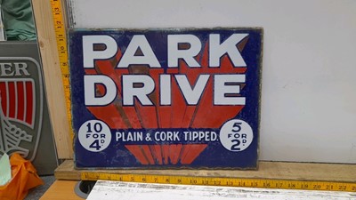 Lot 243 - PARK DRIVE DOUBLE SIDED ENAMEL SIGN