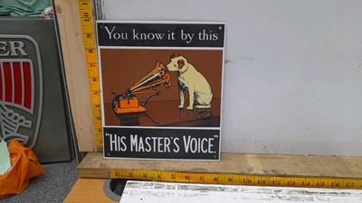 Lot 259 - HIS MASTERS VOICE ENAMEL REPRODUCTION   SIGN