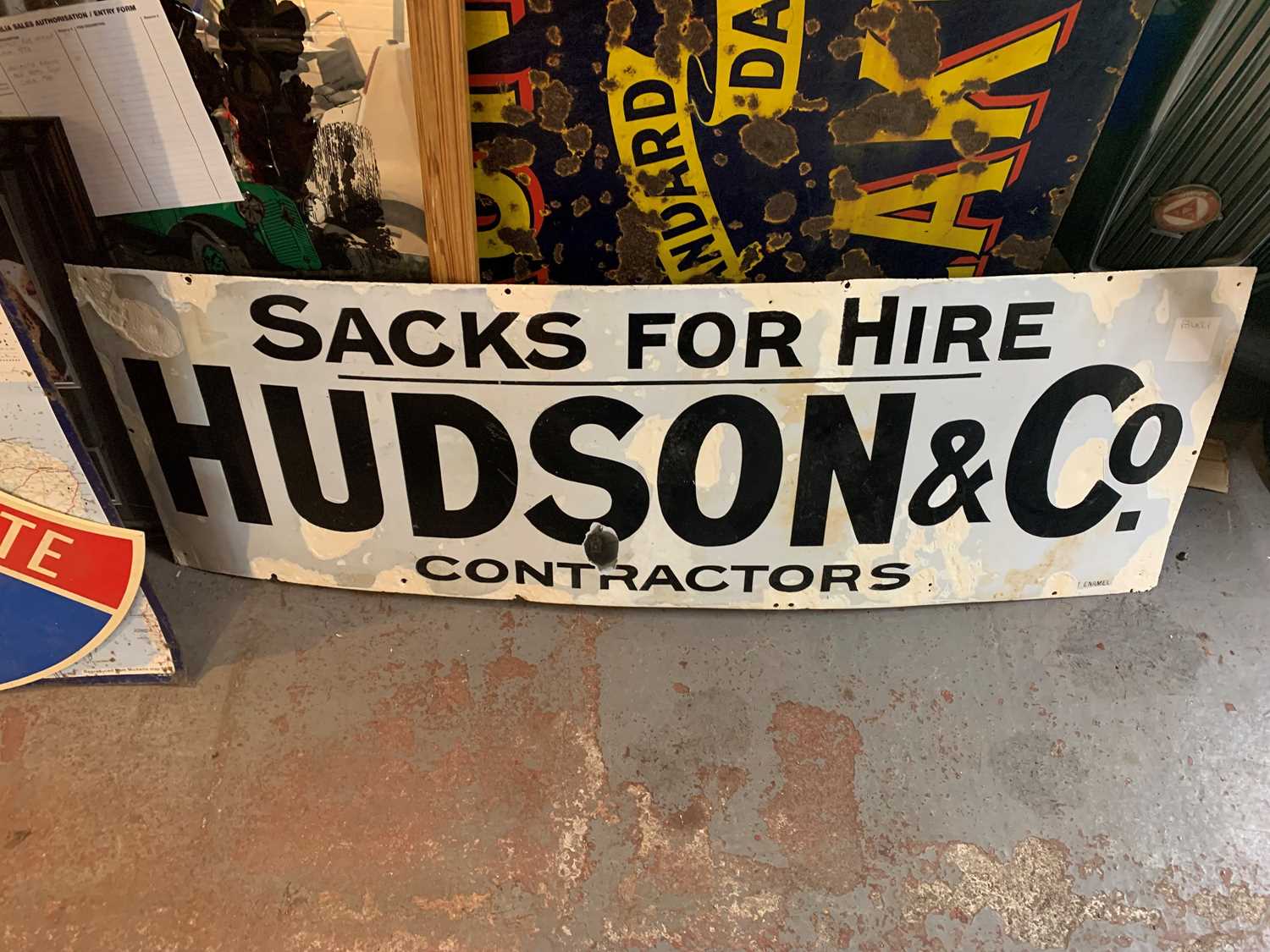 Lot 91 - HUDSON AND CO ENAMEL SIGN