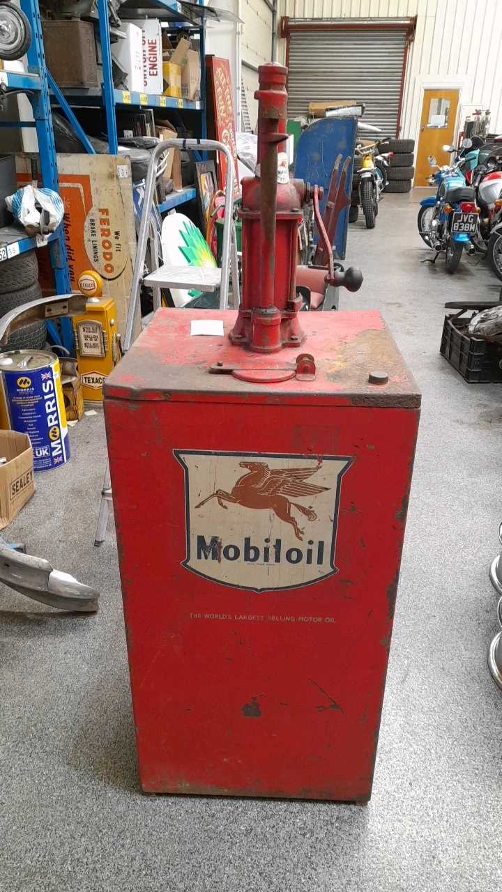 Lot 439 - LARGE RED MOBIL OIL TANK & PUMP