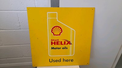 Lot 523 - SHELL HELIX MOTOR OILS USED HERE SIGN