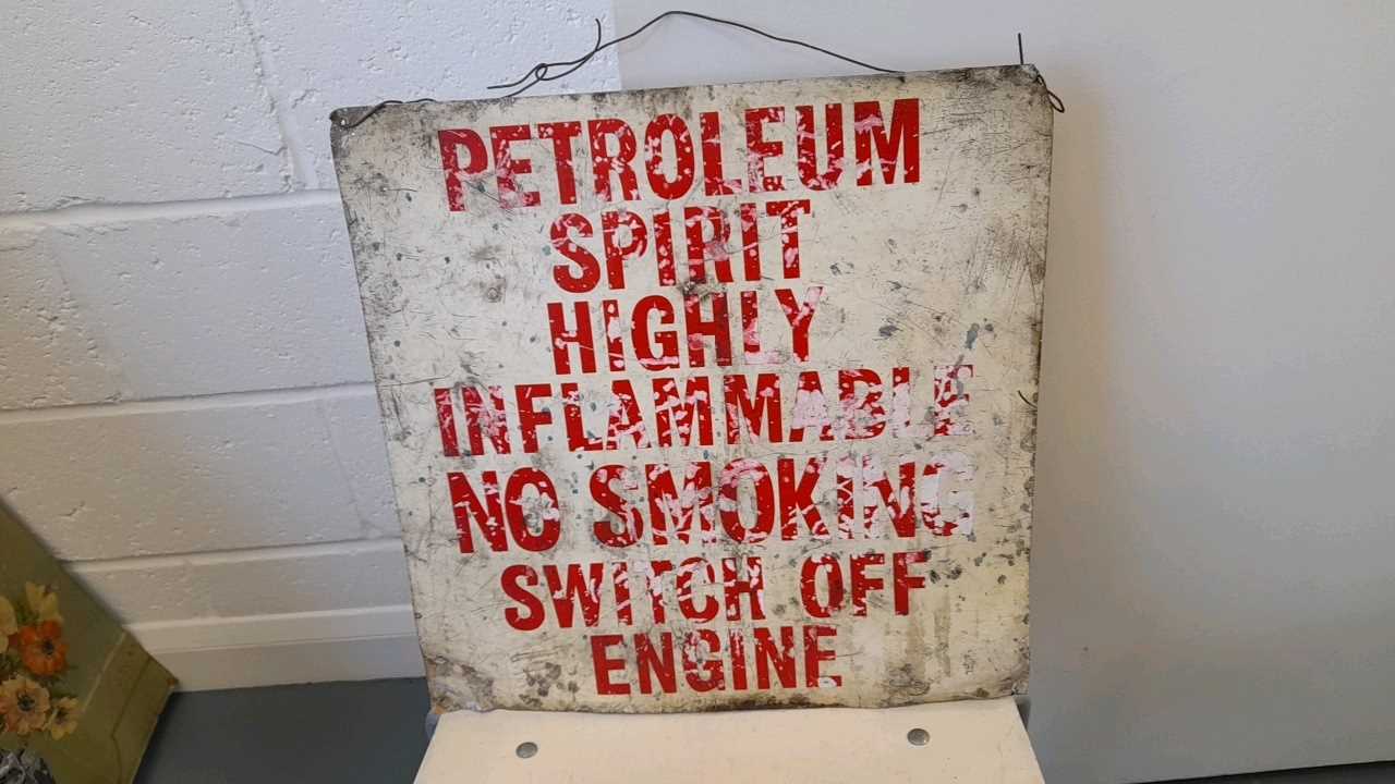 Lot 651 - PETROLEUM SPIRIT METAL SIGN