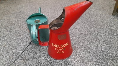 Lot 583 - THELSON MOTOR OILS QUART OIL JUG & BRAIMER OIL CAN