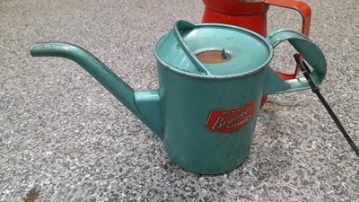 Lot 583 - THELSON MOTOR OILS QUART OIL JUG & BRAIMER OIL CAN