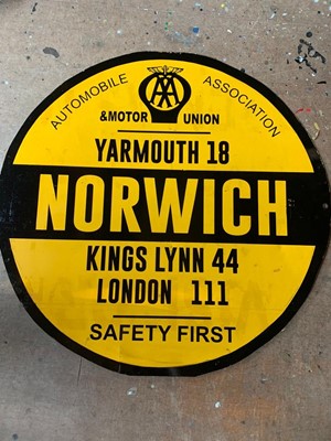 Lot 13 - AA NORWICH ROUND SIGN