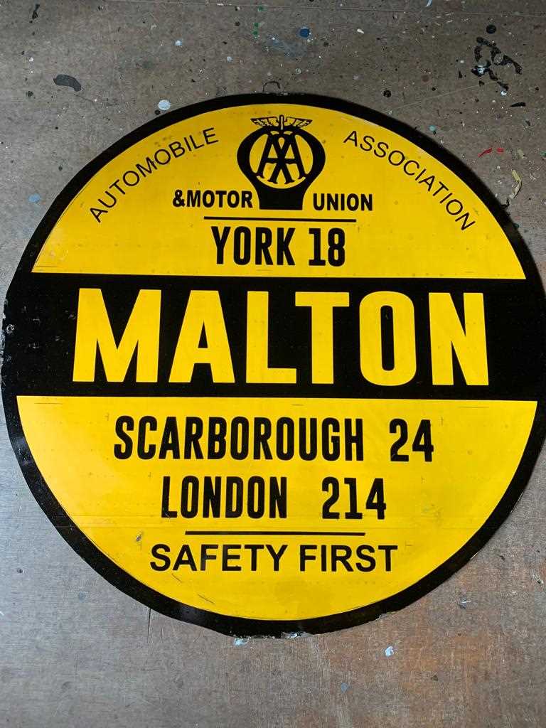 Lot 93 - AA MALTON ROUND SIGN