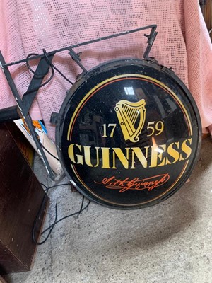 Lot 341 - GUINNESS DOUBLE SIDED WALL MOUNTED  LIGHT UP SIGN