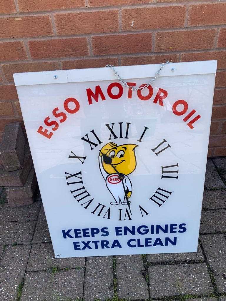 Lot 379 - ESSO MOTOR OIL HANGING CLOCK