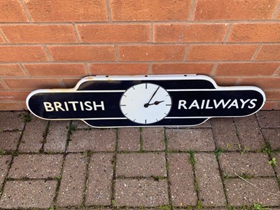 Lot 391 - BRITISH RAILWAYS ENAMEL CLOCK SIGN