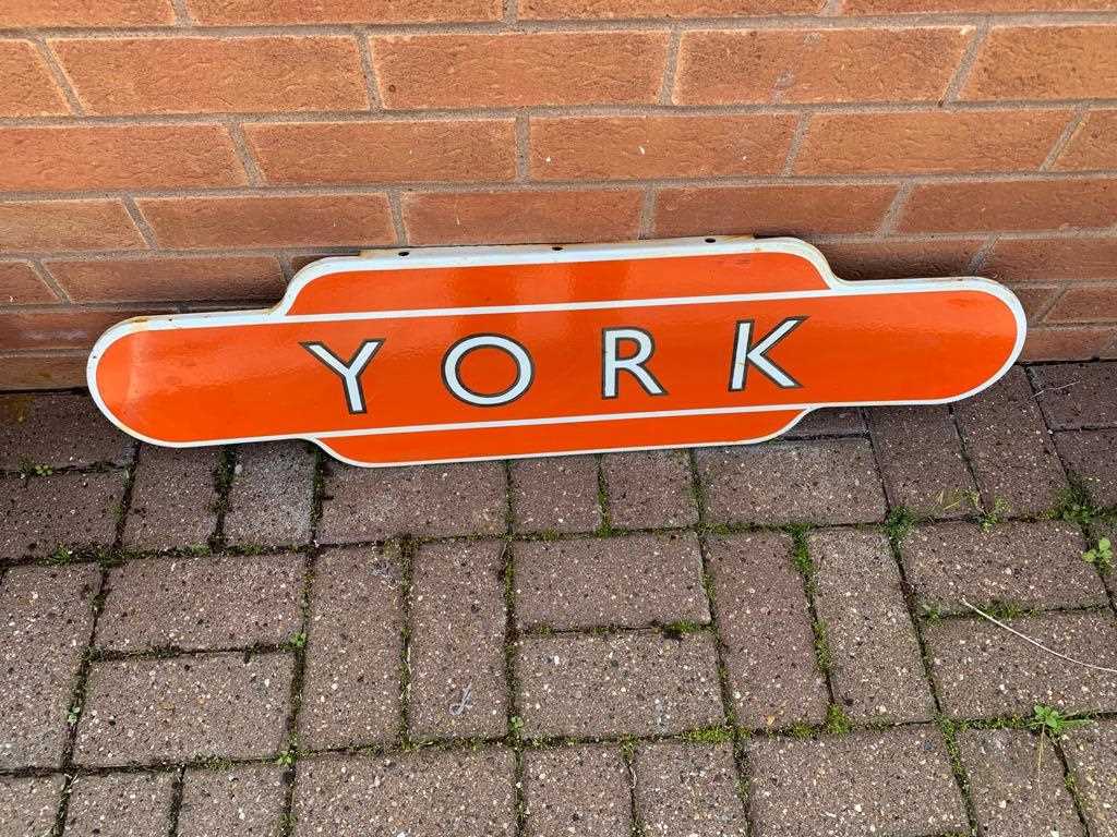 Lot 395 - YORK RAILWAY ENAMEL SIGN