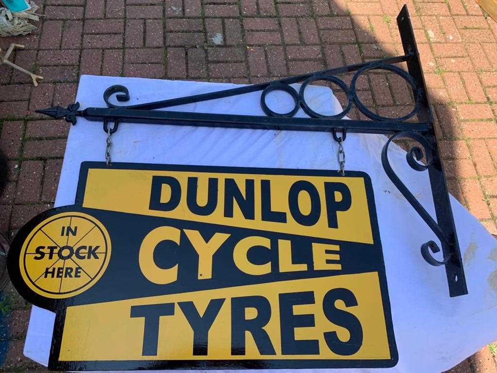 Lot 483 - DUNLOP CYCLE TYRES HANGING SIGN