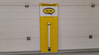 Lot 385 - DUCKHAMS 20/50 THERMOMETER/ SIGN