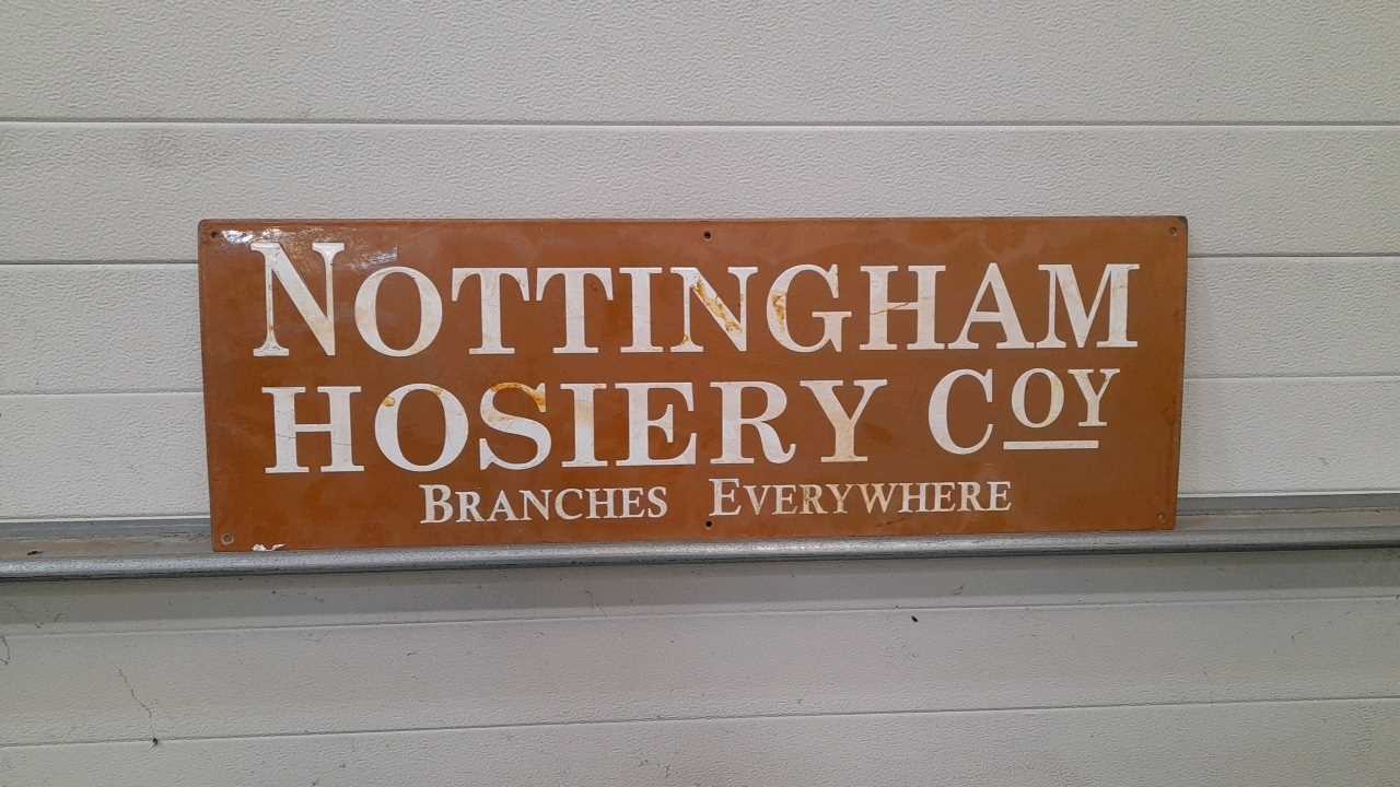 Lot 307 - NOTTINGHAM HOSIERY SIGN