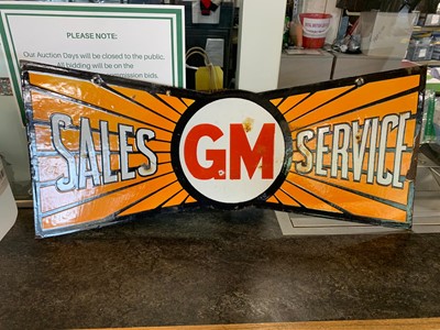 Lot 191 - GM SERVICE AND SALES DOUBLE SIDED SIGN