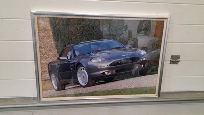 Lot 383 - LARGE FRAMED ASTON MARTIN PRINT  32" X 22"