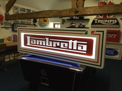 Lot 265 - LARGE ILLUMINATED LAMBRETTA SIGN